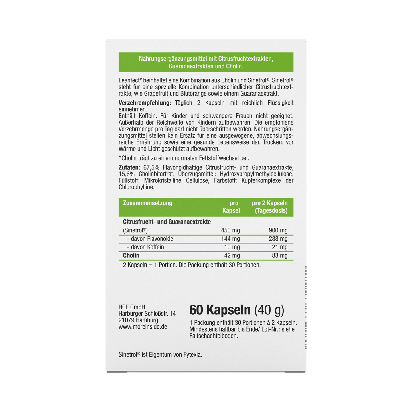 LEANFECT - für den Fettstoffwechsel